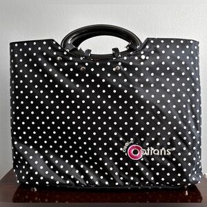 Creative Options Black White Polka Dots Pink Int. Knit Crochet Craft Carry Tote
